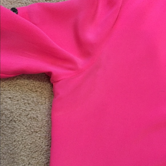 Madewell Silk Hot Pink Blouse - Picture 7 of 8